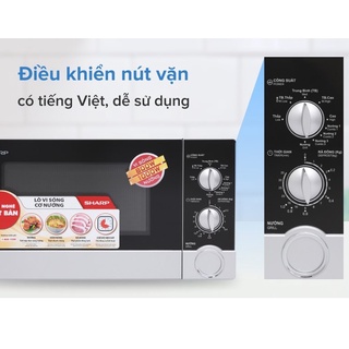 Lò vi sóng cơ Sharp 23 lít có nướng viba 800W nướng 1000W núm xoay cơ - HAPOS