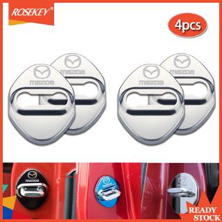 Set 4 Vỏ Ổ Khóa Cửa Xe Mazda/Ms Bằng Thép Không Gỉ Mazda 2 3 6 Cx3 Cx5 Mx5