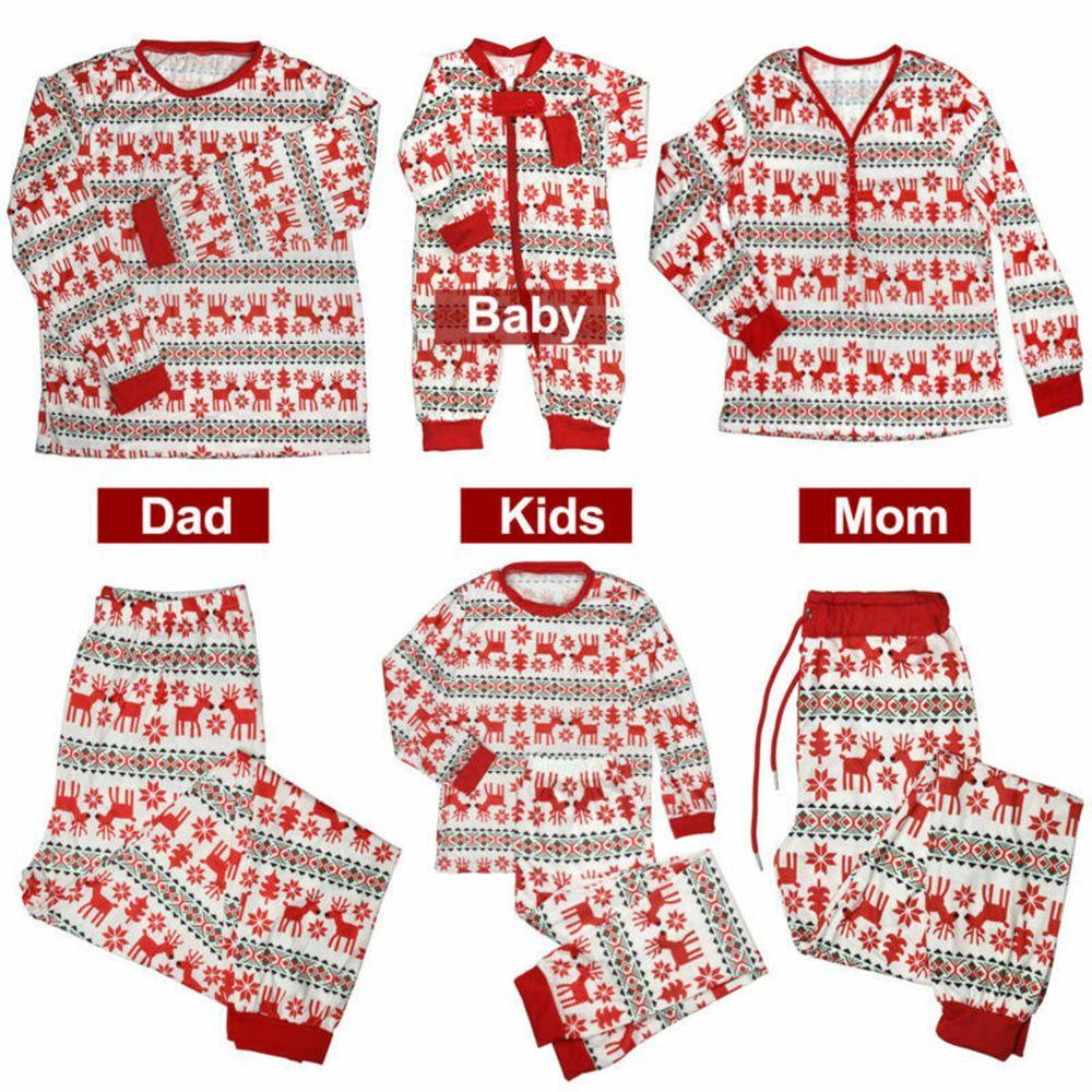 MELODG Bộ Đồ Ngủ Pijama Giáng Sinh Cho Mẹ Và Con Gái
