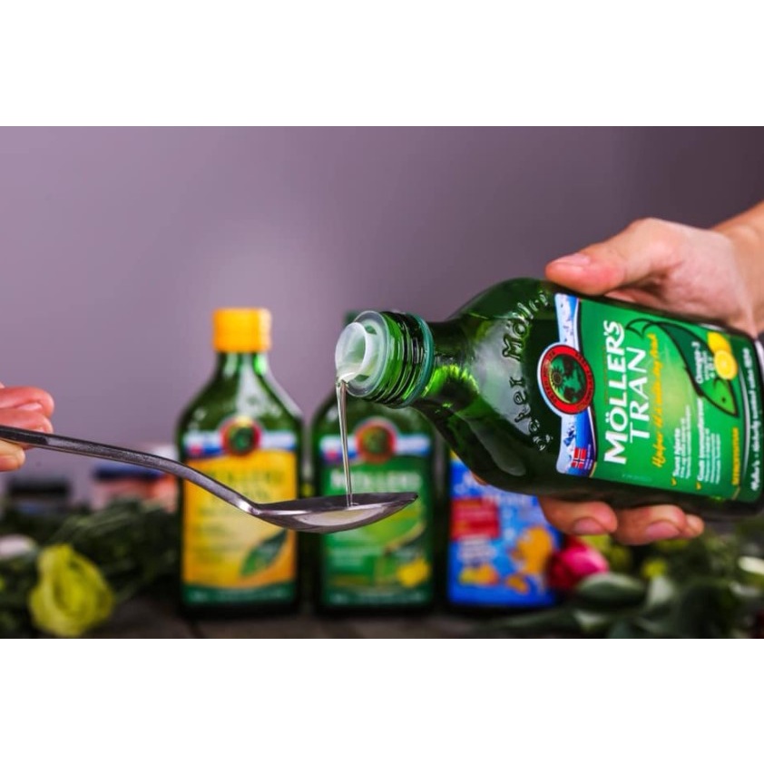 Dầu gan cá tuyết Mollers Tran giàu Omega3 DHA phát triển trí não thị lực cho bé từ sơ sinh