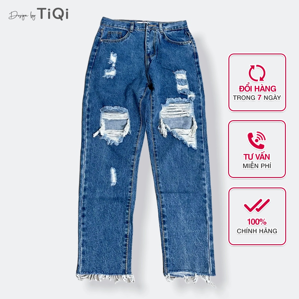 Quần Jean Baggy Đại Nữ rách gối TiQi Jeans B2-114