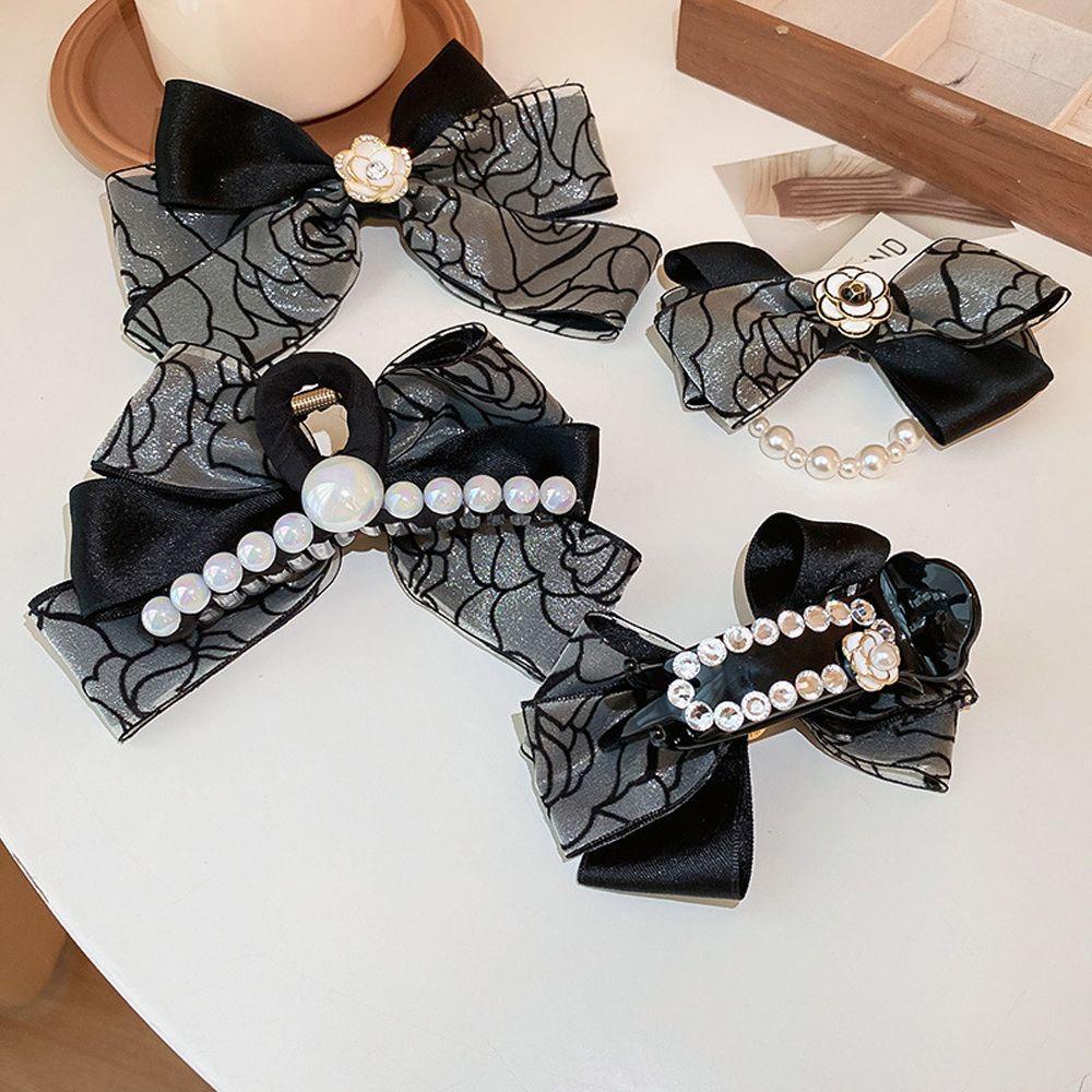 Kẹp Tóc Đuôi Ngựa Hình Nơ / Hoa Xinh Xắn Cho Bạn Gái Giá Đỡ