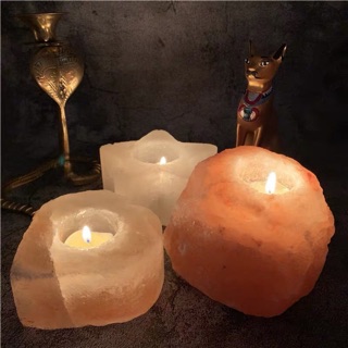 Đế nến đá muối Himalaya tự nhiên
