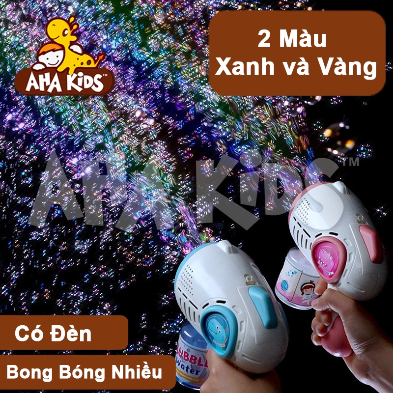 Súng Bắn Bong Bóng Xà Phòng Có Đèn Led DINO + 4 Pin + 1 Lọ Nước, Súng Đồ Chơi Cho Bé, Bắn Bong Bóng Cực Nhiều, Nhựa ABS