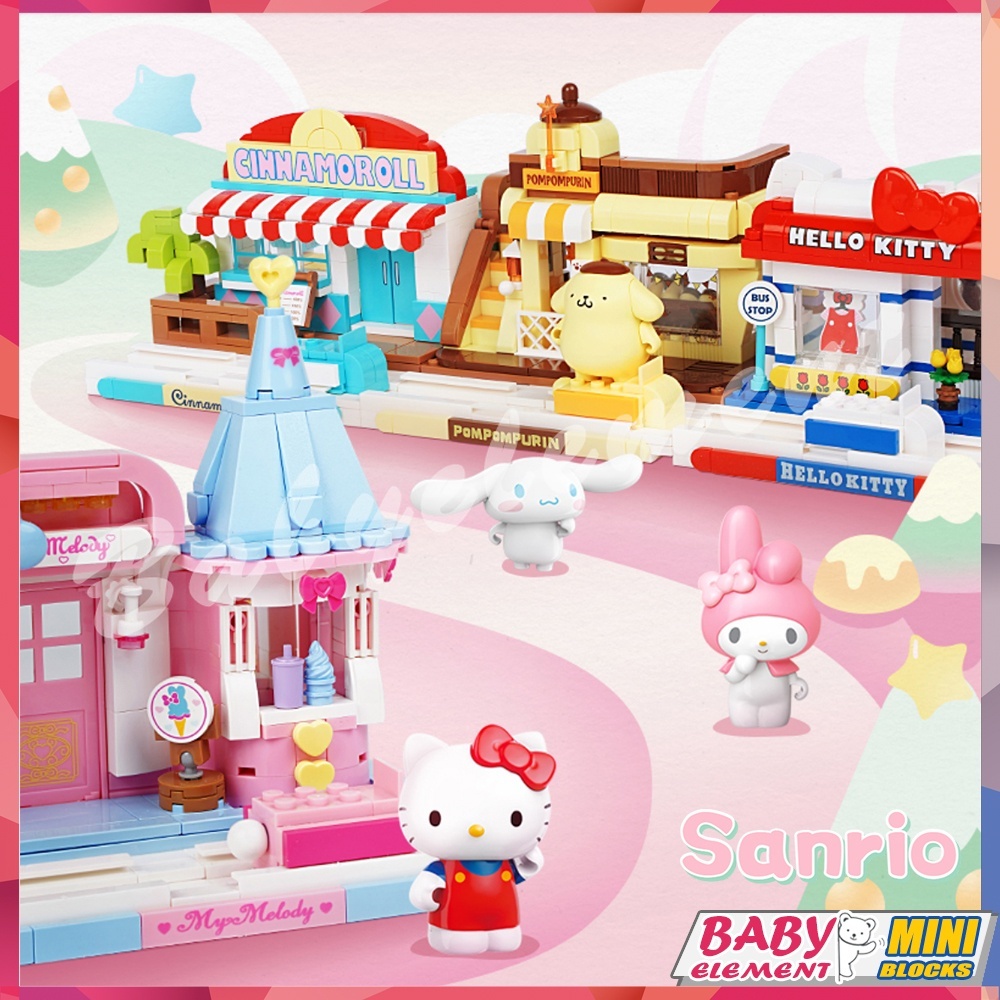 Sanrio Đồ Chơi Lắp Ráp Đồ trang trí Ngôi Nhà Kem Melody DIY