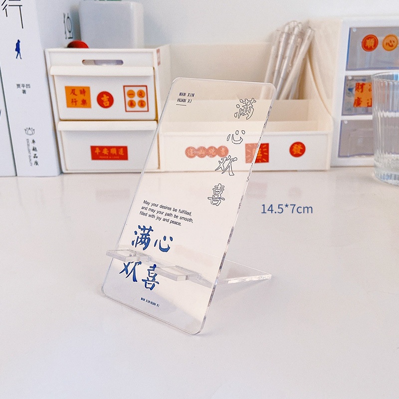 Giá Đỡ Điện Thoại, Ipad, Sách Trong Suốt Bằng Mica, Giá Đỡ Điện Thoại Tiện Lợi Loại To 14,5*7cm