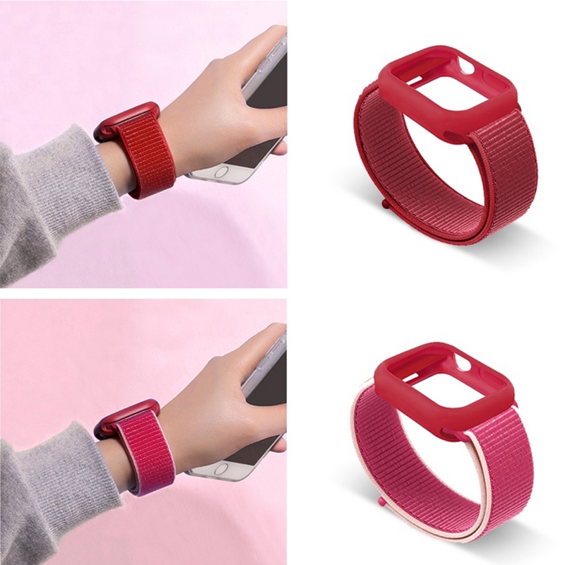 Duo Teng Bộ Dây Đeo Bằng Silicone 44mm 40mm Cho Đồng Hồ Thông Minh Apple Watch 5 4 3 2