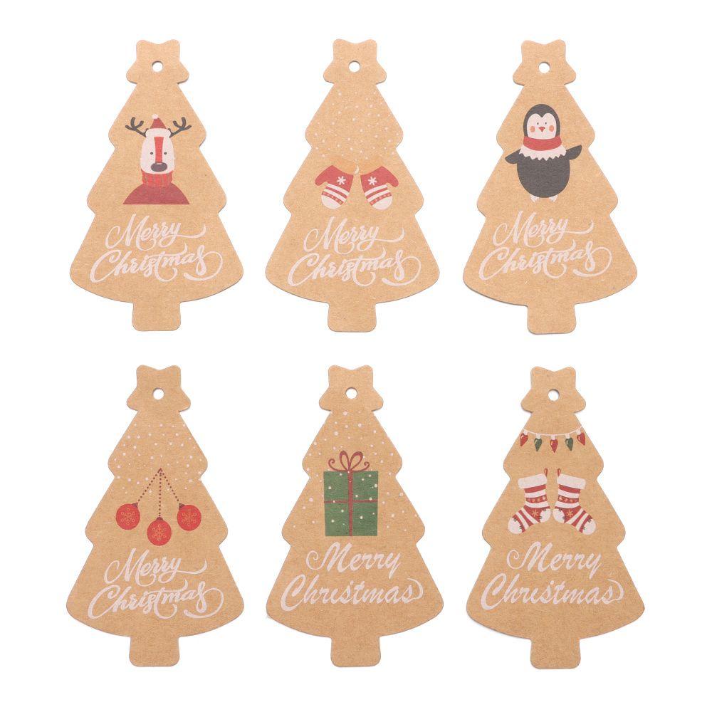 ESPO Set 120 Thẻ Giấy Hình Ông Già Noel Trang Trí Giáng Sinh