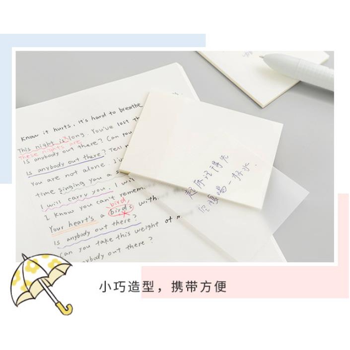 Miếng Dán Ghi Chú Trong Suốt Phong Cách Nhật Bản Dành Cho Học Sinh