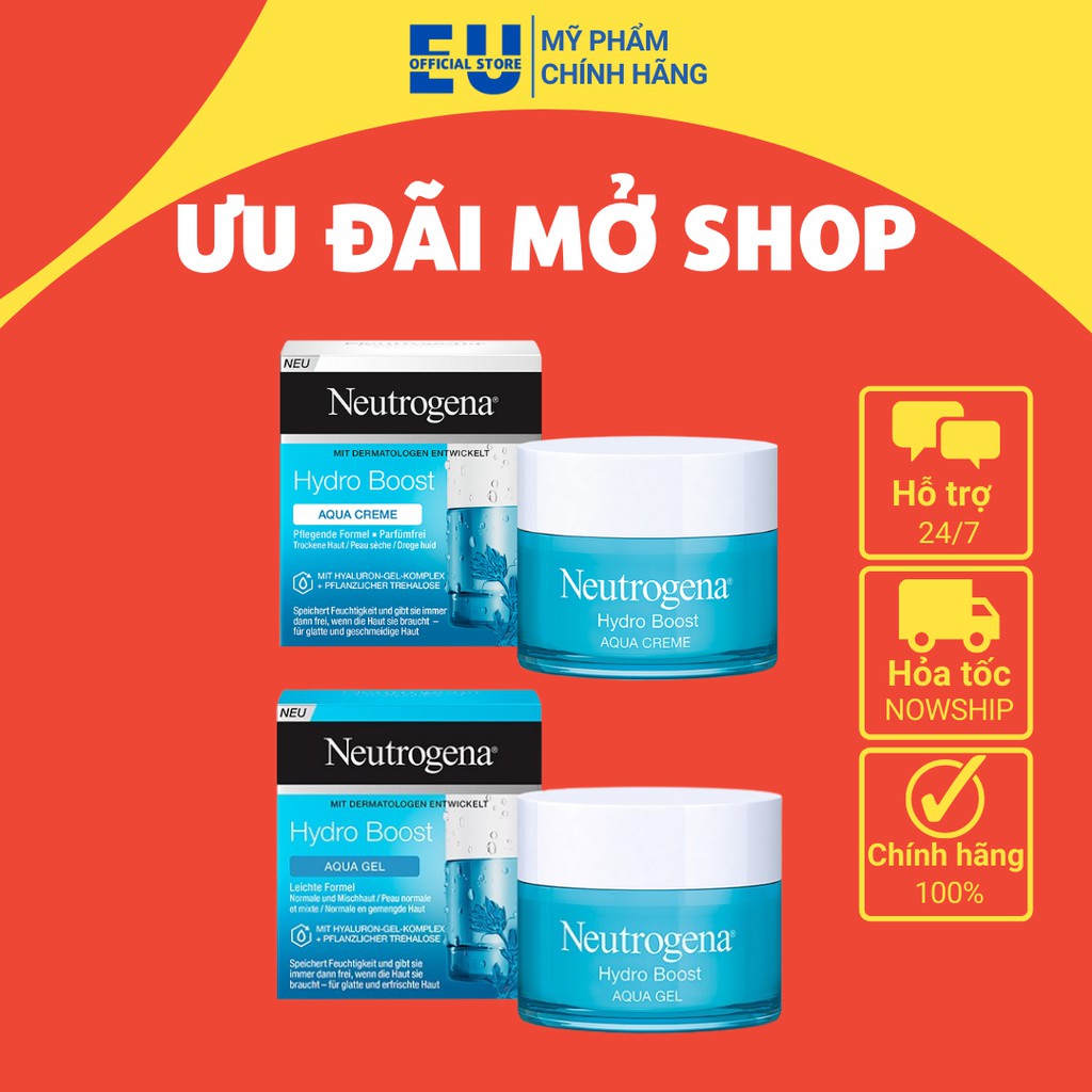 Kem Dưỡng Ẩm Cấp Nước NEUTROGENA Hydro Boost Aqua Cream/ Aqua Gel 50ml