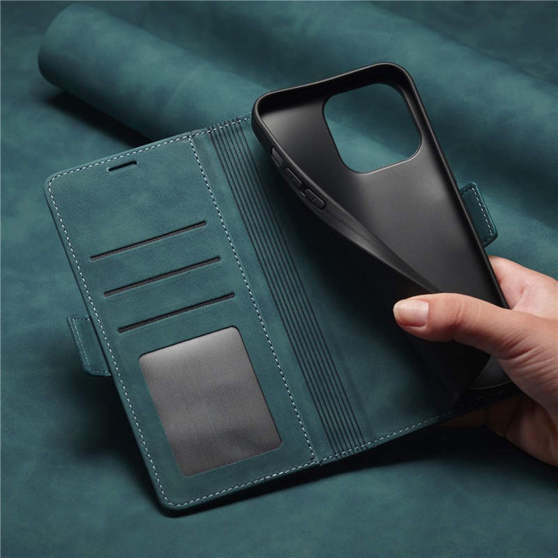 Vỏ Da Điện Thoại Mềm Có Ngăn Đựng Thẻ Cho IPhone 14 13 12 mini 11 Pro XS Max XR I8 I7 I6S Plus SE