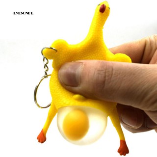 ♕Funny Tricky Chicken Toy Ventilation Hen Egg Keychain Stress Relieving Gift