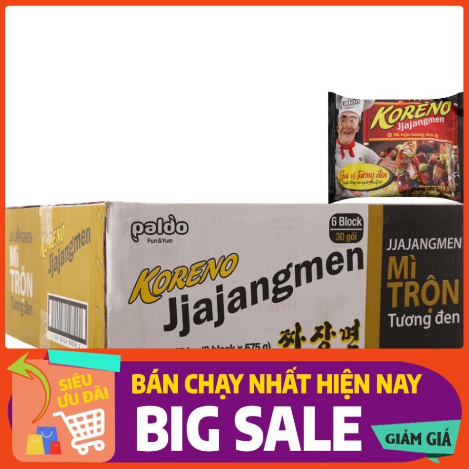 [HCM] THÙNG 24 GÓI MÌ TRỘN TƯƠNG ĐEN KORENO JJAJANGMEN PALDO Gói 115g - Bao Ngon
