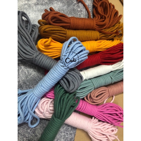 Bó 10 mét dây dệt cotton thắt vòng paracord, quấn chai lọ thuỷ tinh, handmade