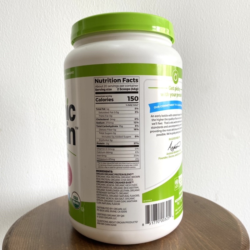 Bột đạm thực vật hữu cơ Orgain Organic Protein powder vị vanilla 920g order US by air