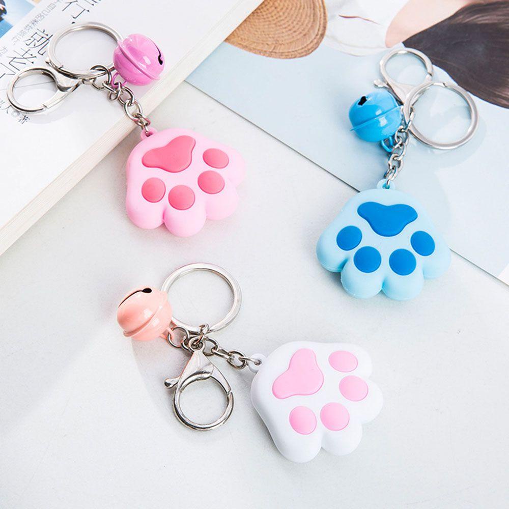 LANFY Móc Khóa Hình Chân Mèo 3D Bằng Cao Su Mềm Có Chuông Dễ Thương Sáng Tạo Thích Hợp Làm Quà Tặng
