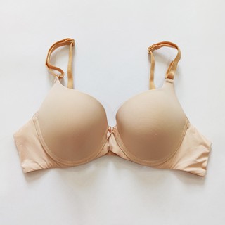 Áo ngực trơn mút mỏng cúp chéo có 2 màu da và đen size 34,36
