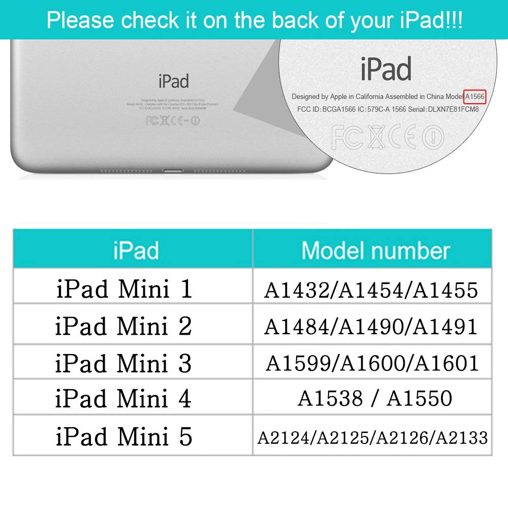 Bao da máy tính bảng nắp gập tự tắt mở thông minh thích hợp cho Ipad Mini 1 2 3 4 5 7 9