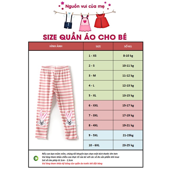 Quần legging bé gái co giãn tốt size từ 8-18kg - Ninedra