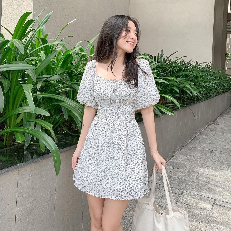 Đầm Fella - Đầm mini nhún thun eo
