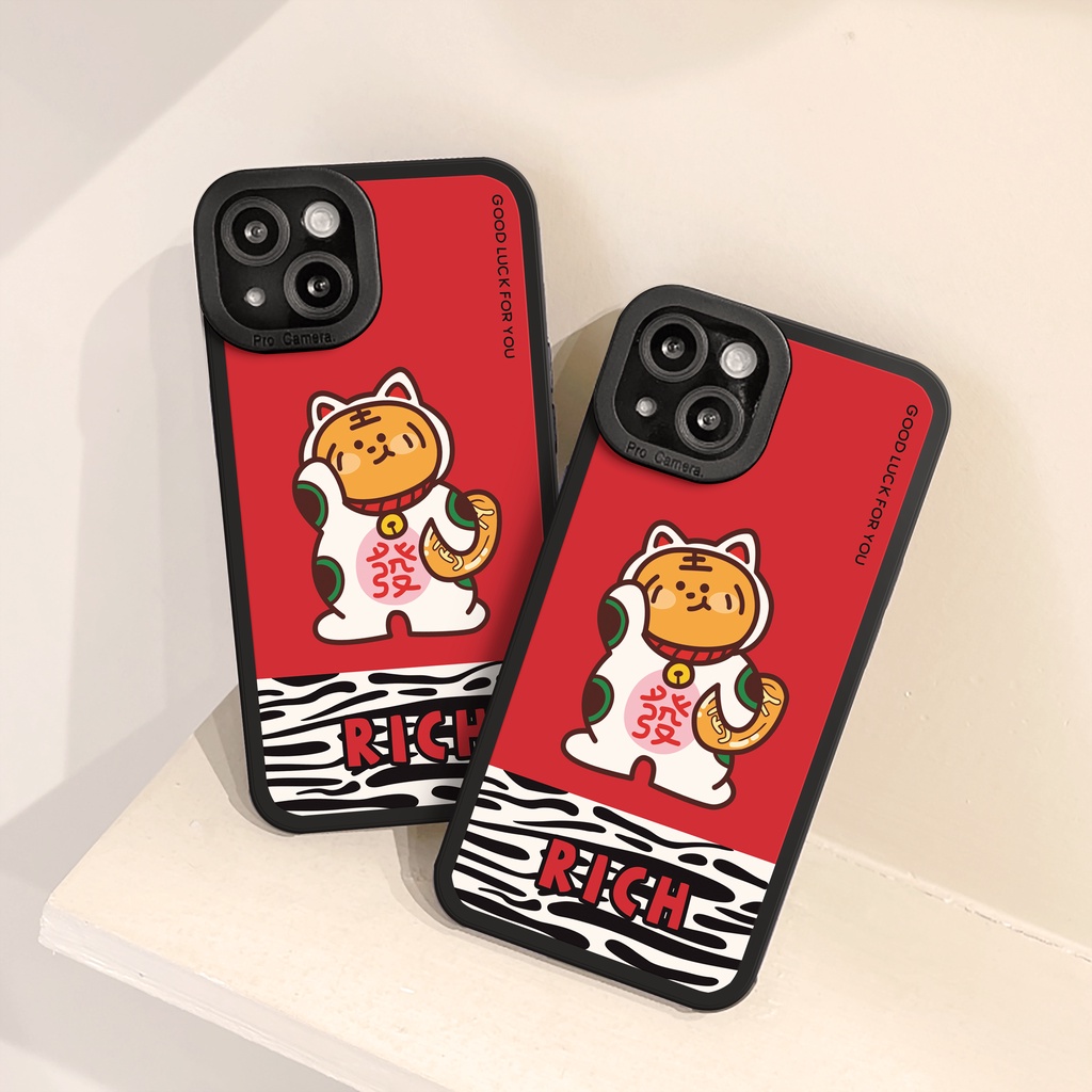 Ốp lưng iphone Mèo may mắn cạnh vuông 6/6plus/6s/6splus/7/7plus/8/8plus/x/xr/xs/11/12/13/pro/max/plus/promax | BigBuy360 - bigbuy360.vn