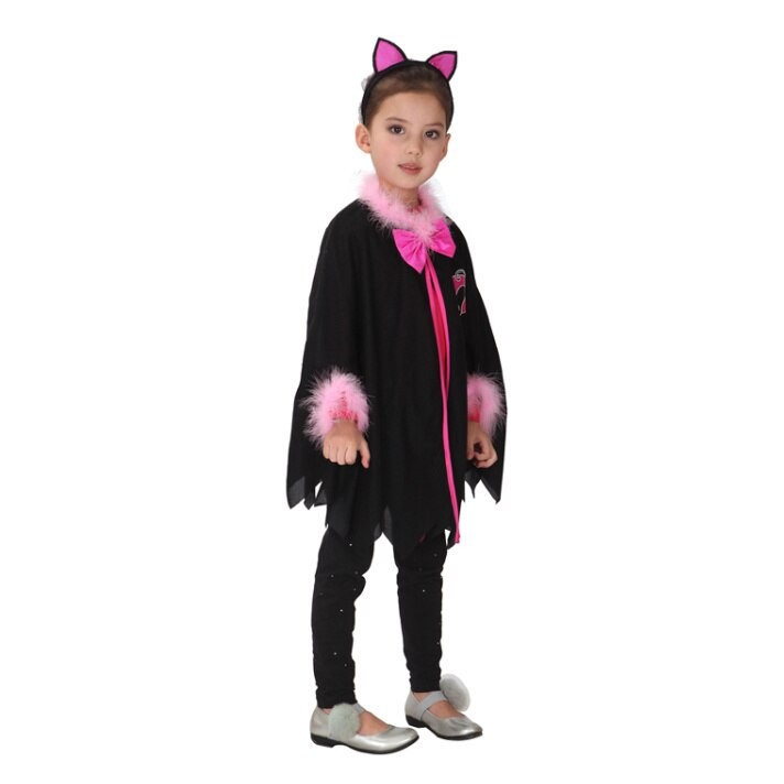 Bộ hóa trang Mèo đen viền hồng S-0032 cho bé chơi Halloween