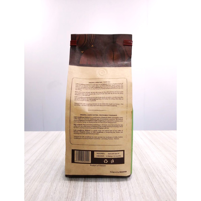 Cafe Langbiang Original, 500g, túi kraft