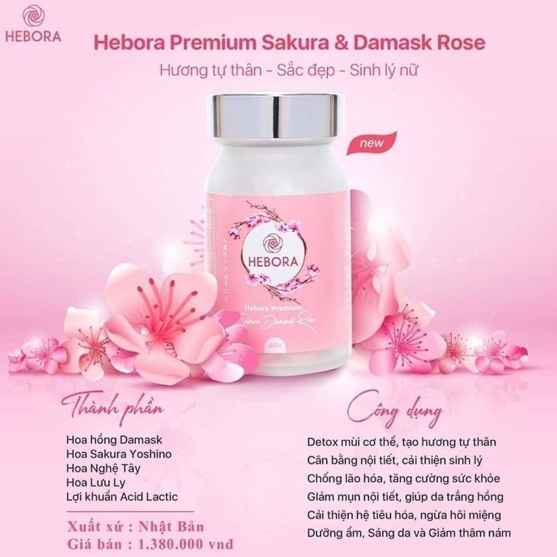 Viên uống tạo thơm tự thân Hebora toả hương cơ thể Nhật Bản