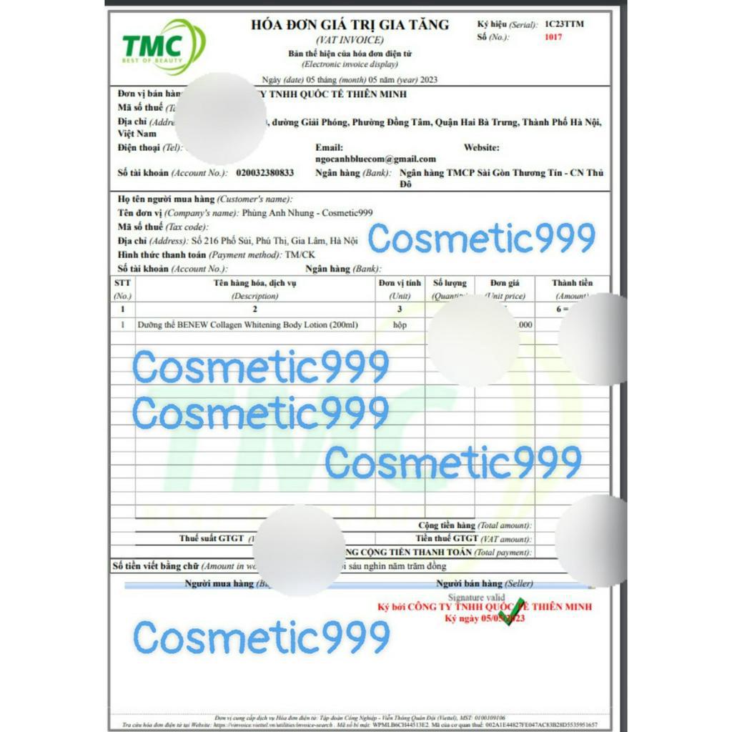 Benew collagen, Kem body collagen benew chính hãng - Cosmetic999