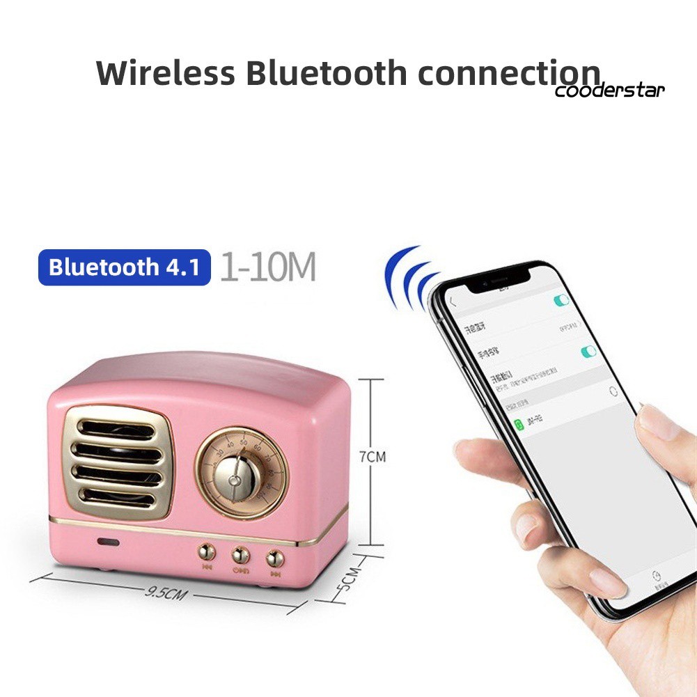 Loa Bluetooth Không Dây Mini Phong Cách Vintage