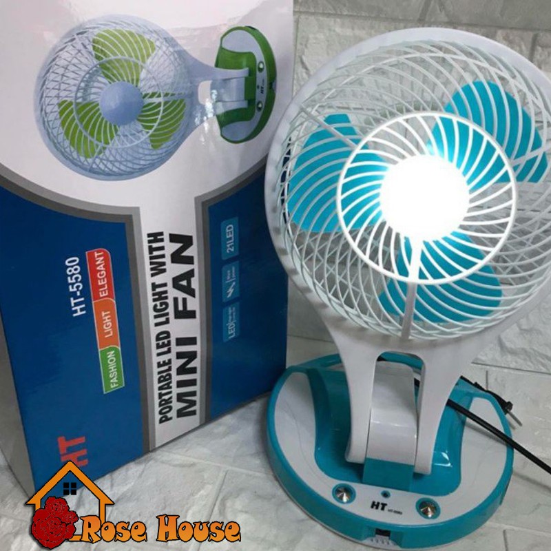 Quạt sạc điện kiêm đèn pin Mini Fan M-5580