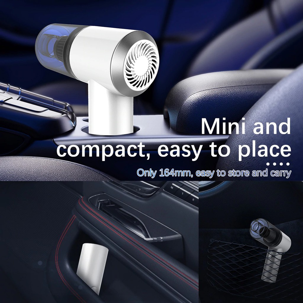 Máy hút bụi ô tô sạc USB không dây để hộc để đồ xe hơi MINI-phù hợp xe ô tô, văn phòng, gia đình FULL hộp