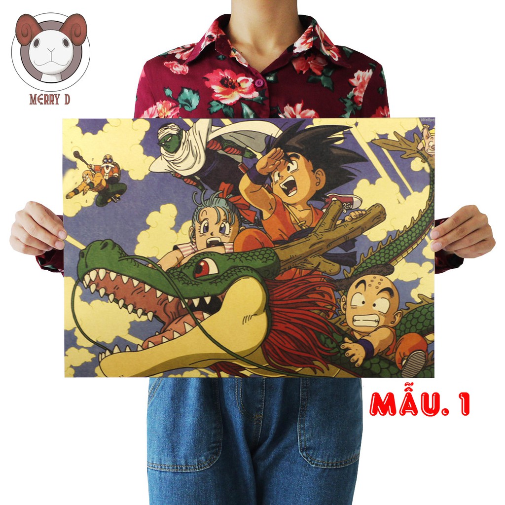Poster 51x36cm Dragon Ball Vintage - Goku - Vegeta - 7 Viên Ngọc Rồng - Hình Trang Trí Vintage