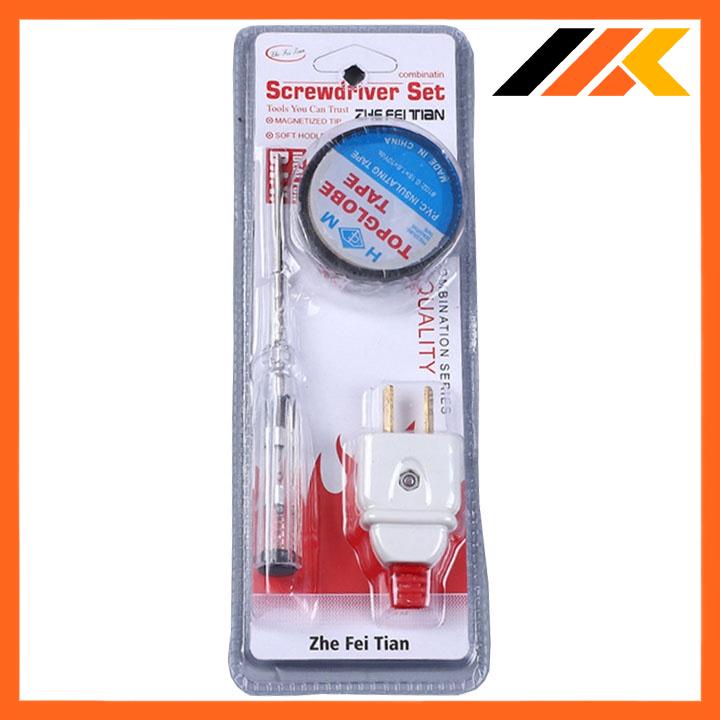 Bộ 3 Dụng Cụ Sửa điện Gia Đình Kèm Bút Thử Điện Băng Dính Phích Cắm