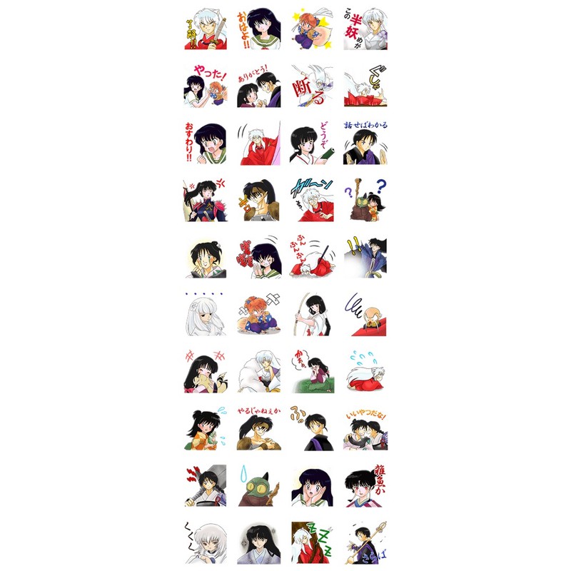 Sticker anime/hình dán inuyasha 30-60 cái ép lụa