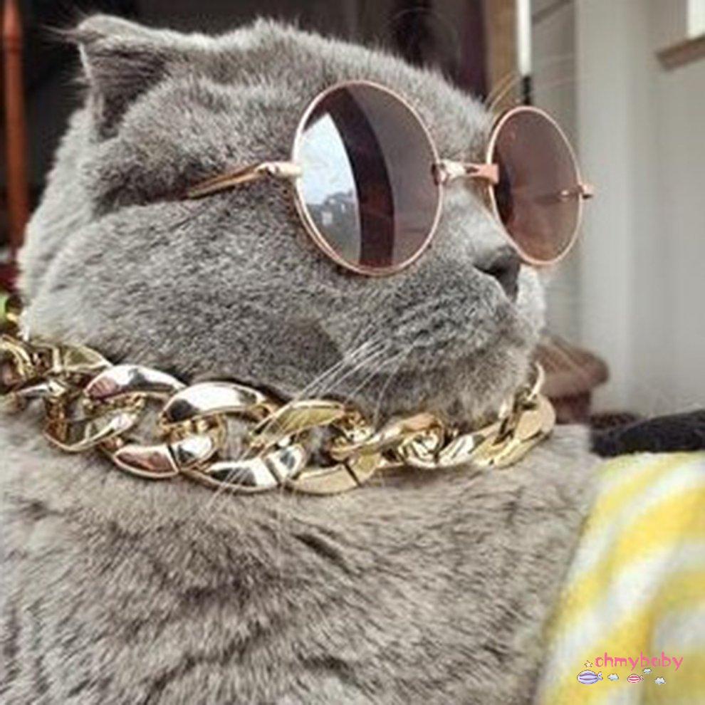 Vòng cổ 45 cm cho chó Con chó con lớn chịu mài mòn Dây chuyền chuỗi vàng sáng bóng [8/21]