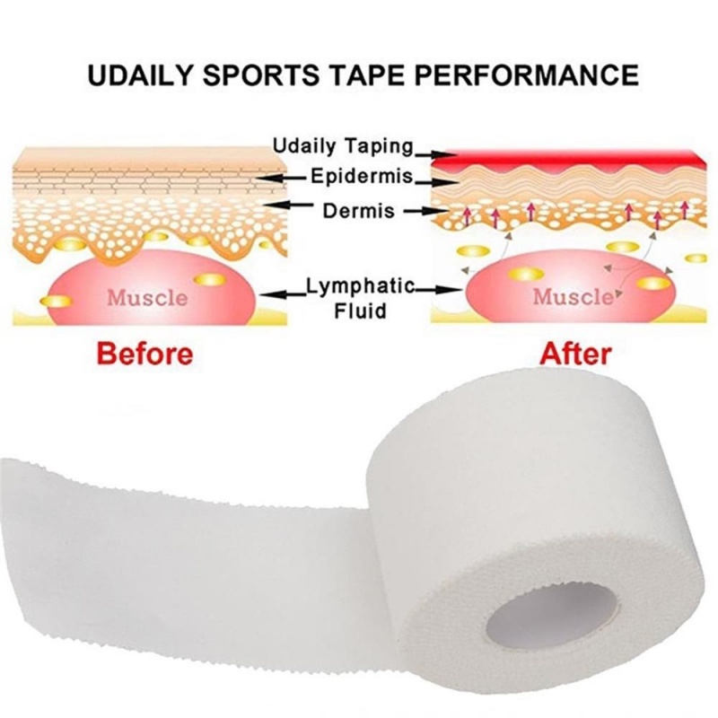 1 Băng Quấn Thể Thao Cotton Chống Thấm Nước Màu Trắng Hỗ Trợ Chăm Sóc Sức Khỏe