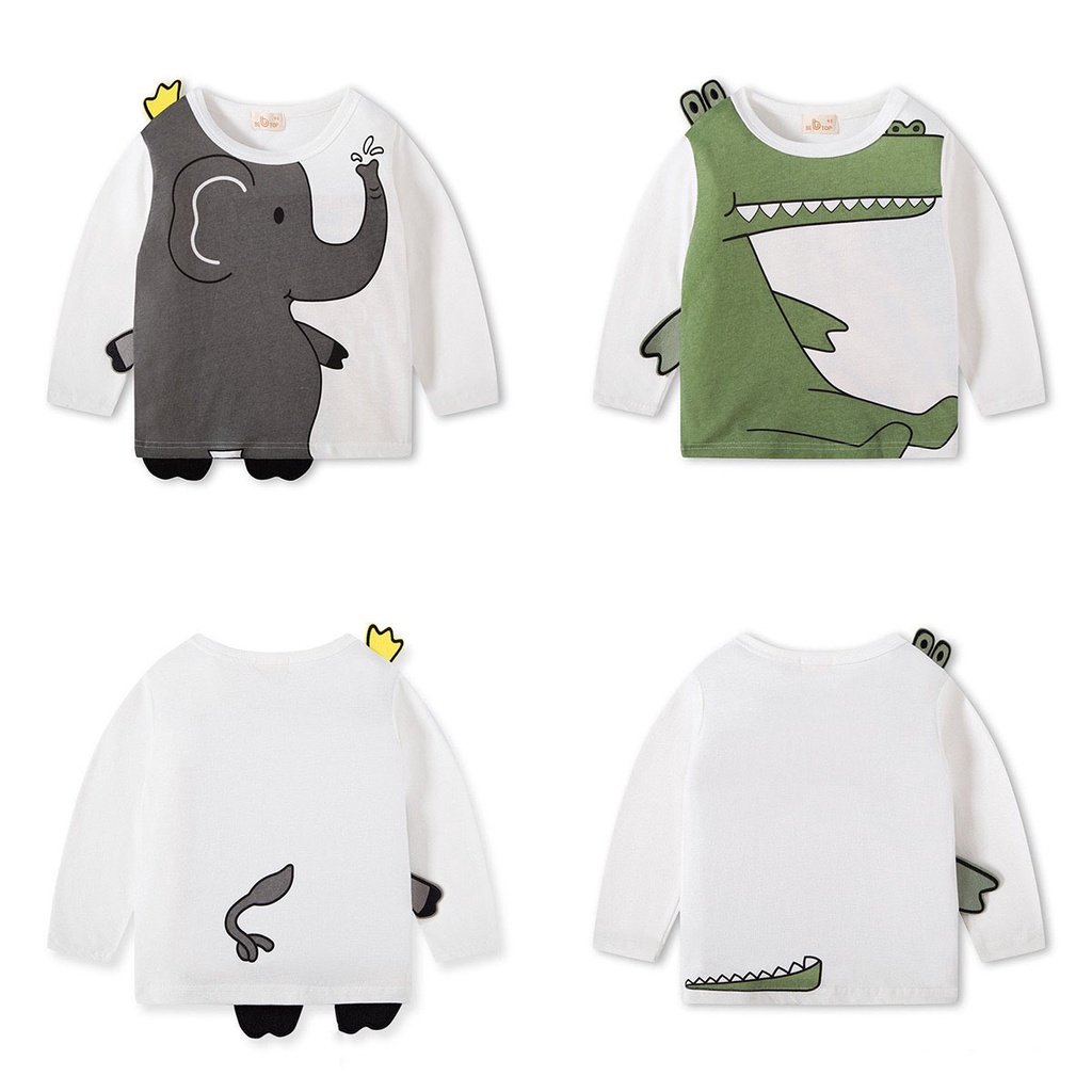Áo thun bé trai BETOP áo thun dài tay cho bé họa tiết đáng yêu chất cotton hàng xuất khẩu