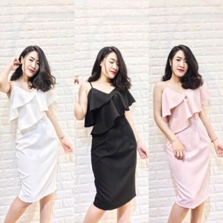 Ảnh thật Đầm lệch vai bèo