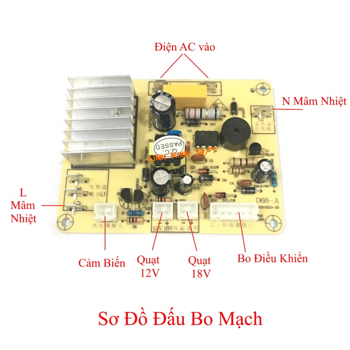 Bo Mạch Bếp Hồng Ngoại Đa Năng D68-A Phím Cảm Ứng