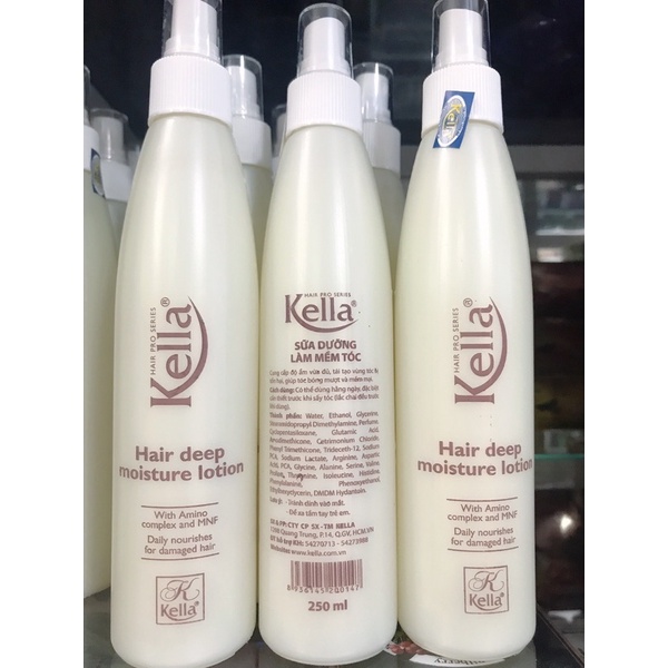 Xịt Dưỡng Kella Trắng 250ml Giúp Tóc Bóng Mượt Và Mềm Mại