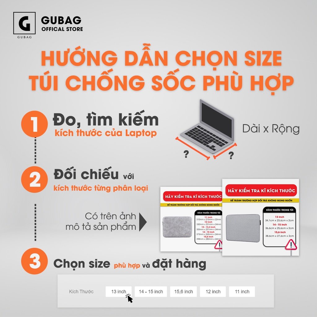 Túi chống sốc laptop có quai xách Gu Bag, nhiều ngăn, đệm dày, lót nhung, phù hợp nhiều dòng laptop