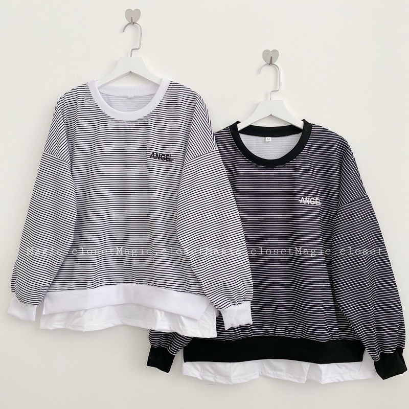 Áo Sweater Tay Dài Nỉ Da Cá Xẻ Tà Nữ Ullzang