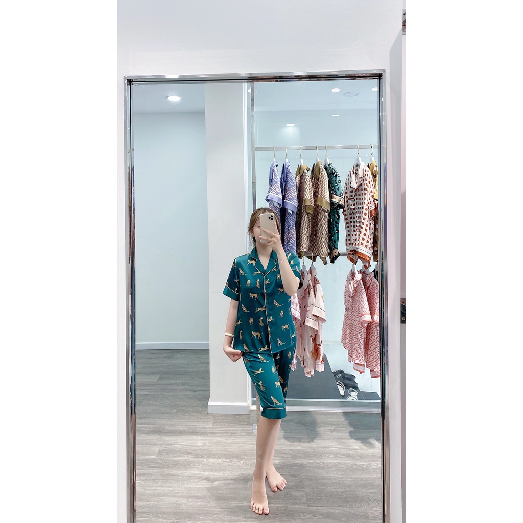 ĐỒ NGỦ ZAM LUXURY - BỘ NGẮN TAY QUẦN LỬNG BÁO GẤM