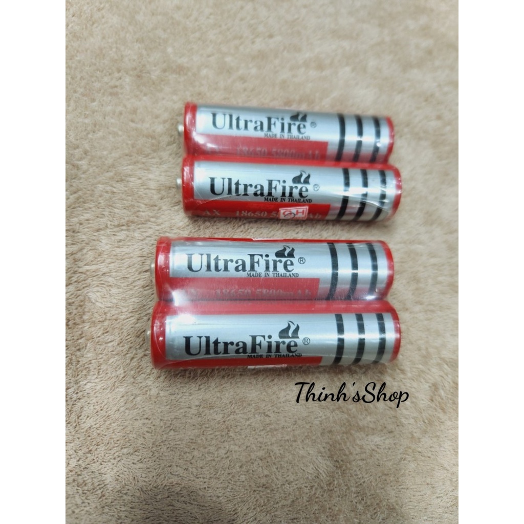 Pin sạc 18650 đầu lồi Ultrafire 5.800mAh, 3.7~4.2V li-ion Made in Thailand - Dùng cho quạt sạc, đèn pin, loa, Tông đơ...