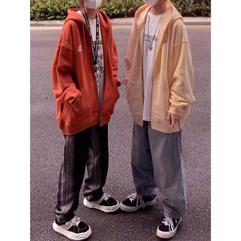 Áo khoác nỉ nam nữ Most Wanted có màu be cam Cheapy phom rộng có mũ khoác kéo zip freesize unisex hàn quốc C589 | BigBuy360 - bigbuy360.vn