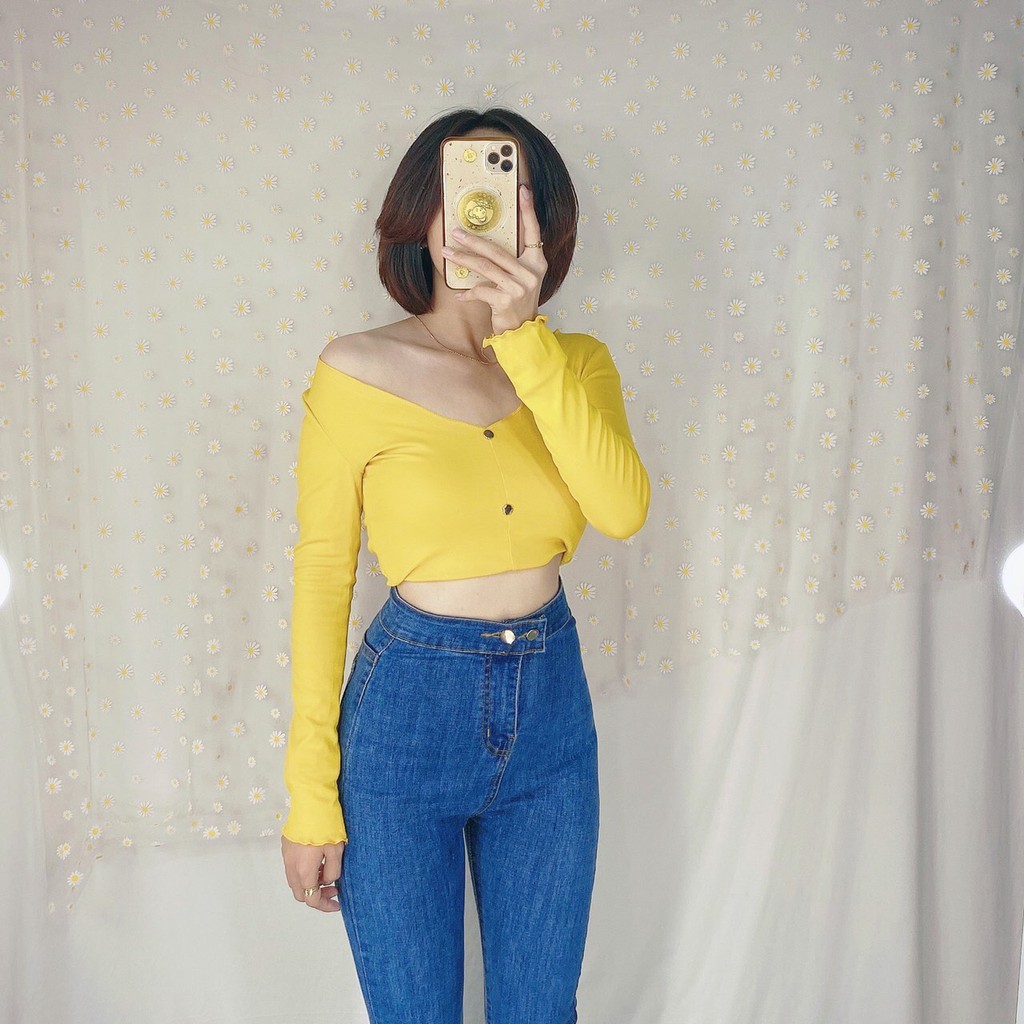 Quần jean nữ lưng cao đậm nhạt không túi co giãn siêu hot | BigBuy360 - bigbuy360.vn