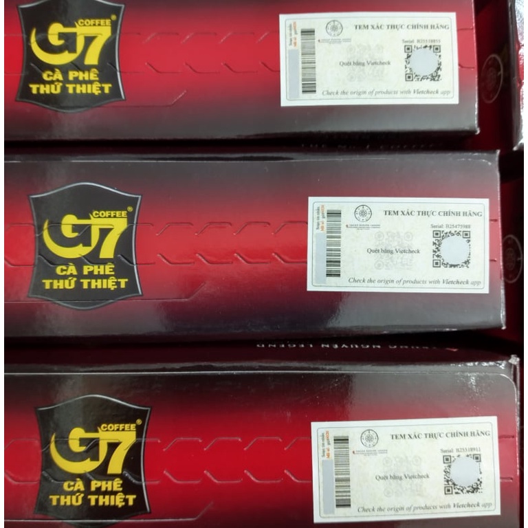 Cà phê G7 hòa tan 3in1 Trung Nguyên, hàng chính hãng có tem xác thực, hộp 21 gói x 16g/gói,  date T10/2023