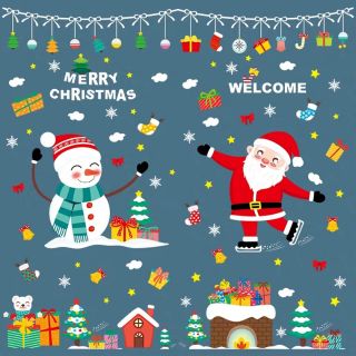 Decal dán kính noel mới 2020 86x84cm