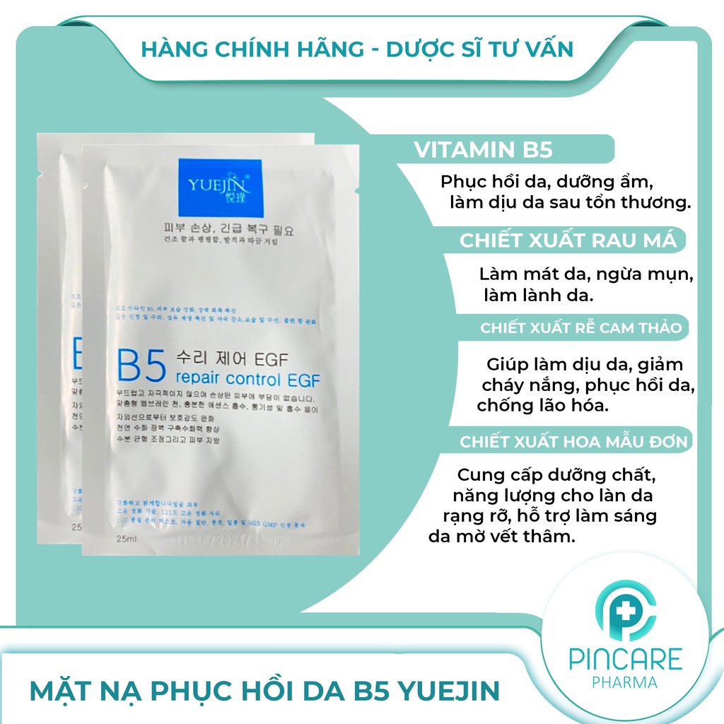 Mặt nạ B5 YUEJIN Hàn Quốc phục hồi cấp ẩm da - Hàng chính hãng - Nhà thuốc Pincare